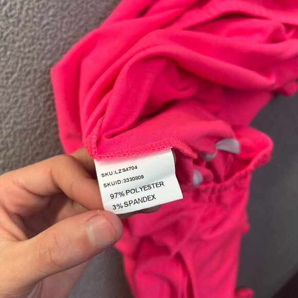 Pink Romper Romper Shorts 1 Piece Outfit Women's Size XXL,Resorts,Beach,Casual - Picture 7 of 9